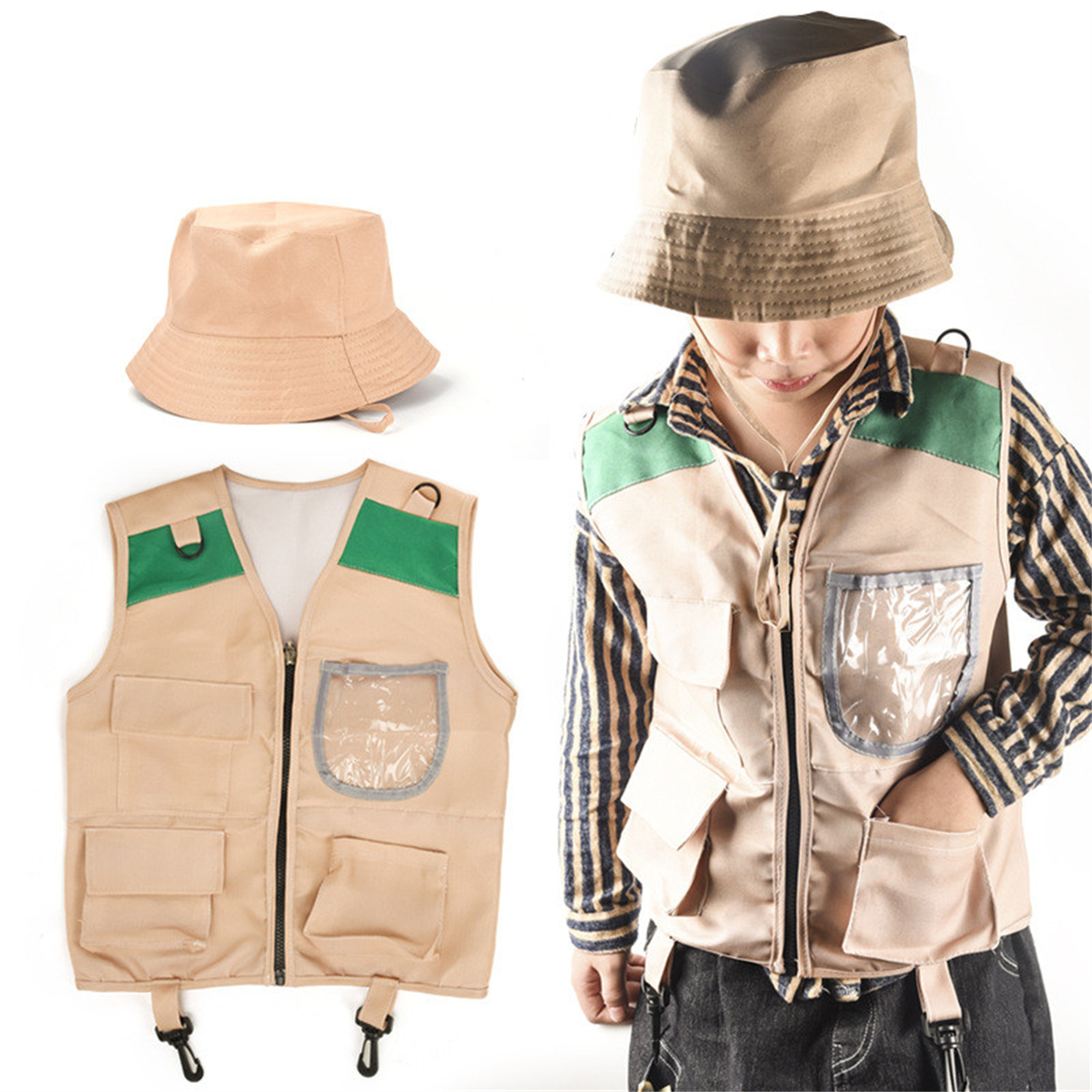 Outdoor Adventure Boys - Outdoor Children'S Adventure Suit Khaki Vest