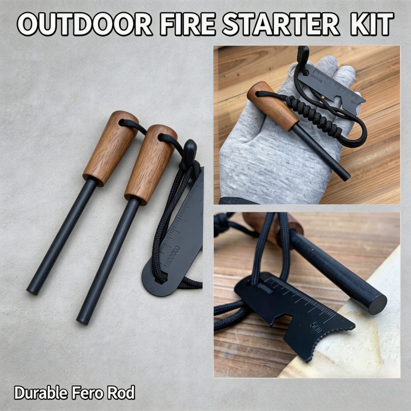 Outdoor Adventure Kit - 2-in-1 Bushcraft Magnesium Fire Starter Kit,