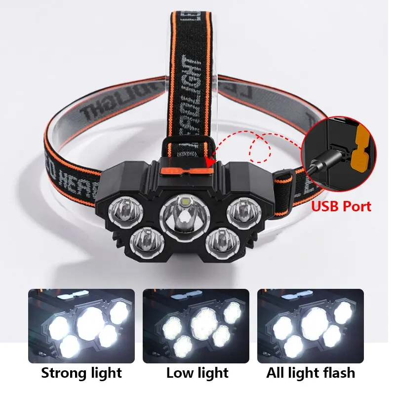 Rechargeable 5 LED Headlamp St – Headlamp Waterproof Rechargeable recenzja i cena