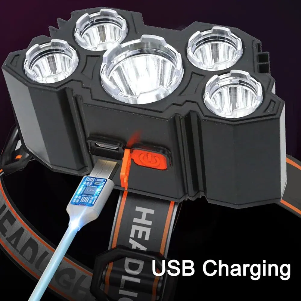 Rechargeable 5 LED Headlamp St – Headlamp Waterproof Rechargeable recenzja i cena