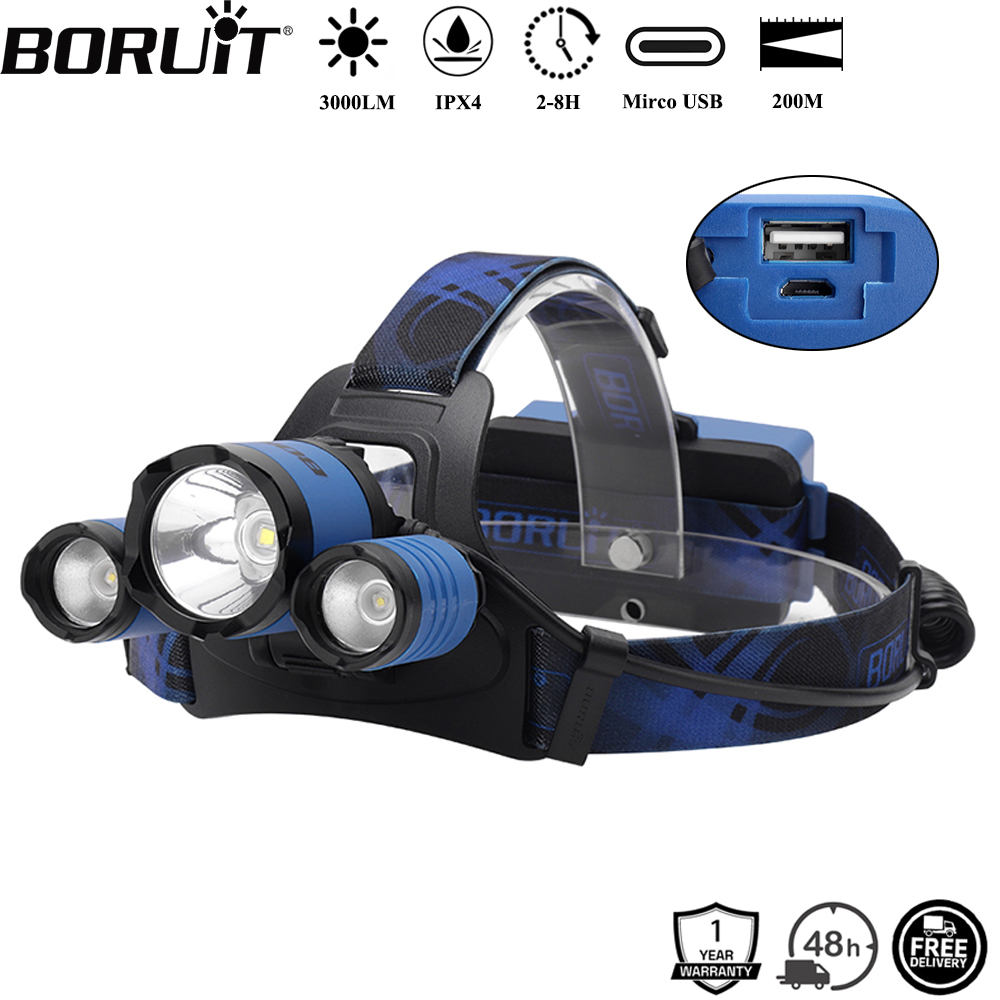 BORUiT B21 3000LM LED Headlamp – Headlamp Waterproof Rechargeable recenzja i cena