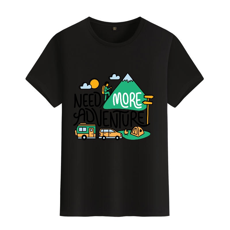 Men's Black Round-Neck Short-S – Outdoor Adventure Outfit recenzja i cena