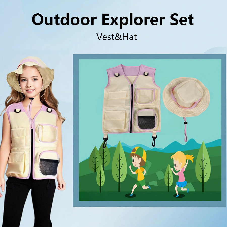 Children Explorer Vest Hat Sui – Outdoor Adventure Outfit recenzja i cena