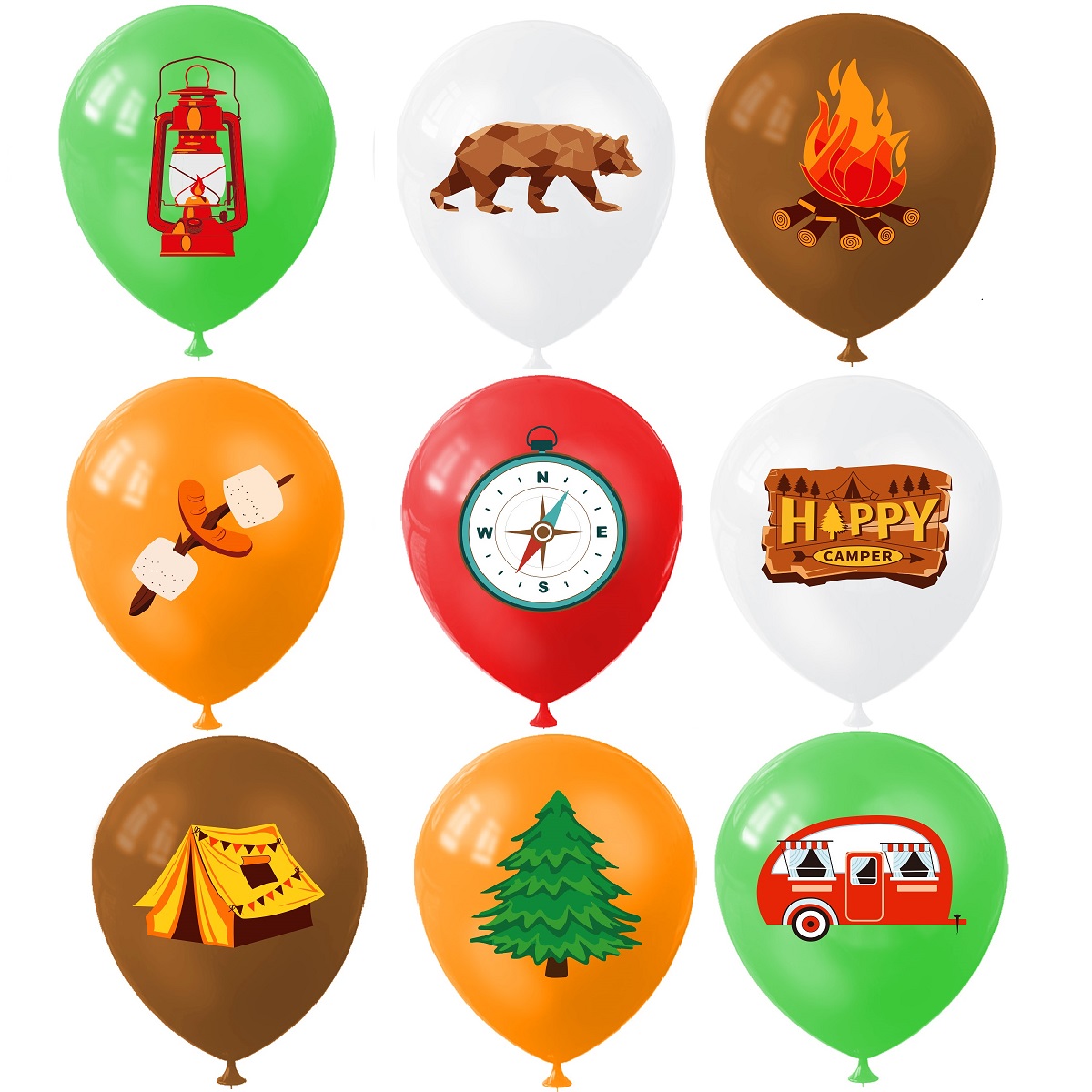 9pcs Happy Camping Balloon, Ou – Outdoor Adventure Boys recenzja i cena