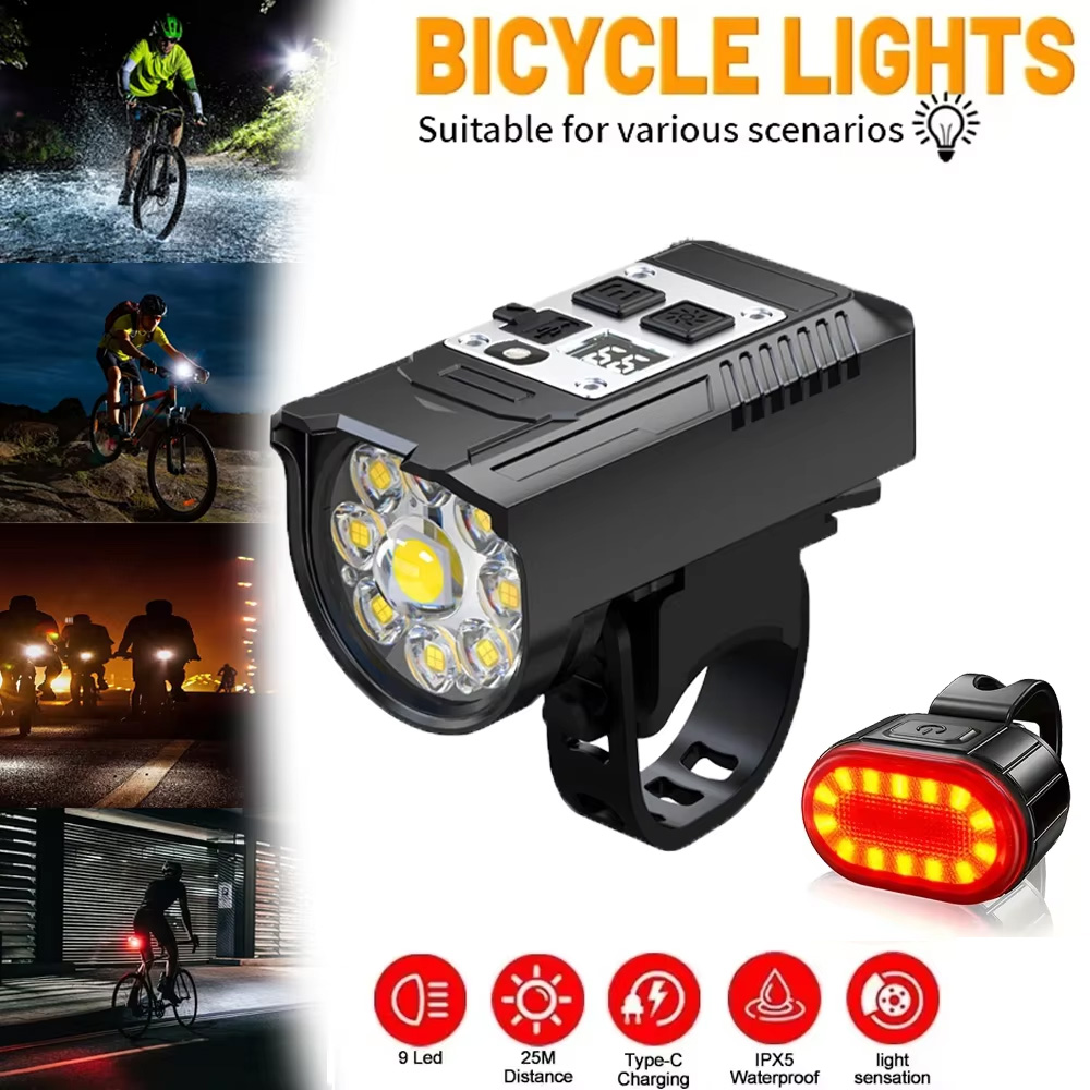 9 LED Bicycle Headlight USB Re – Headlamp Waterproof Rechargeable recenzja i cena