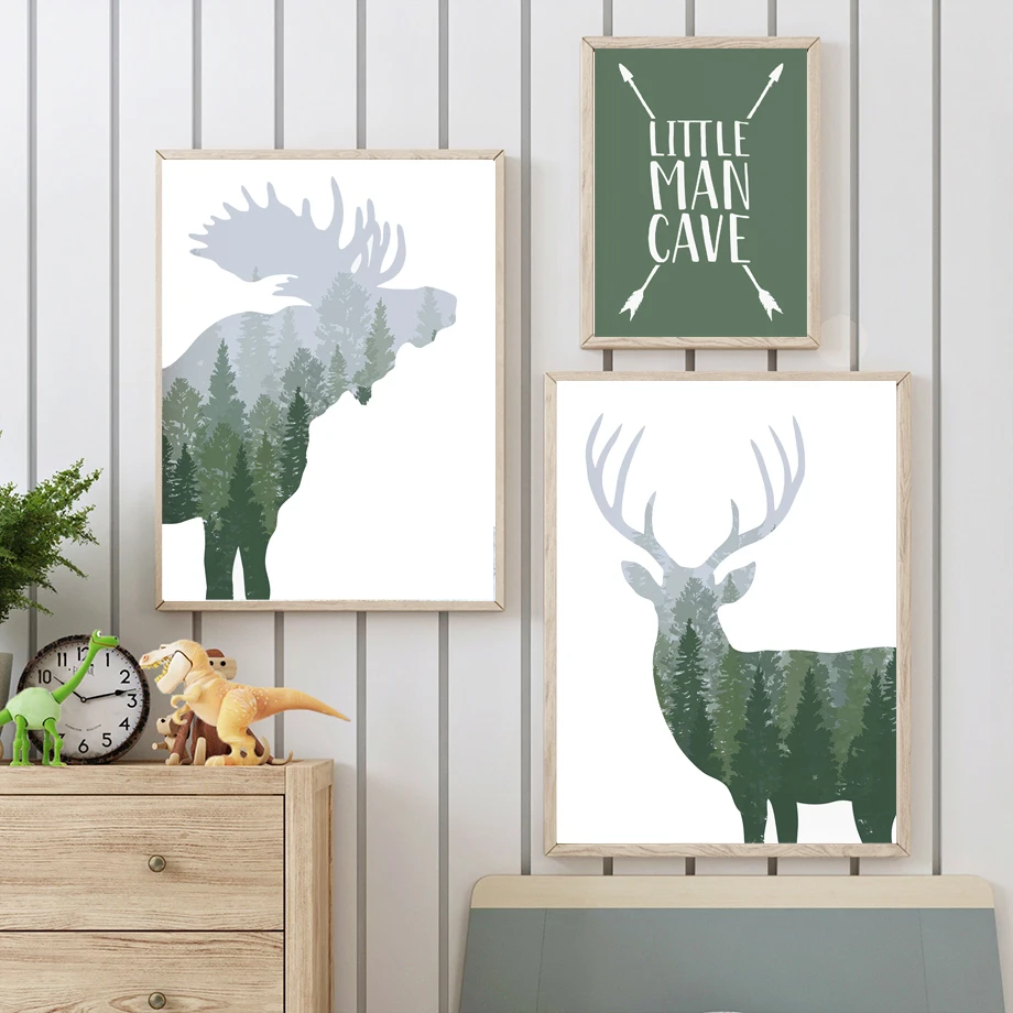 Green Woodland Deer Bear Moose – Outdoor Adventure Boys recenzja i cena