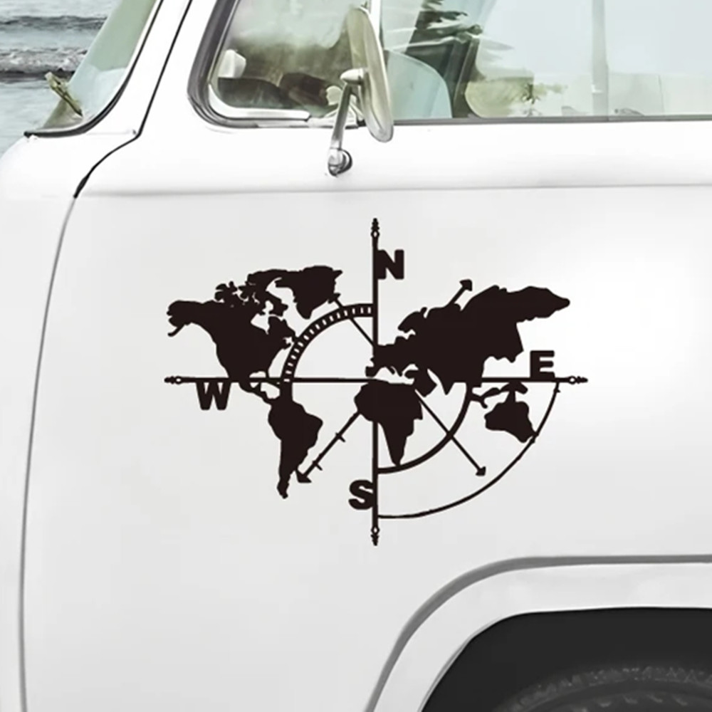 Compass World Map Vinyl Decal, – Outdoor Adventure World recenzja i cena