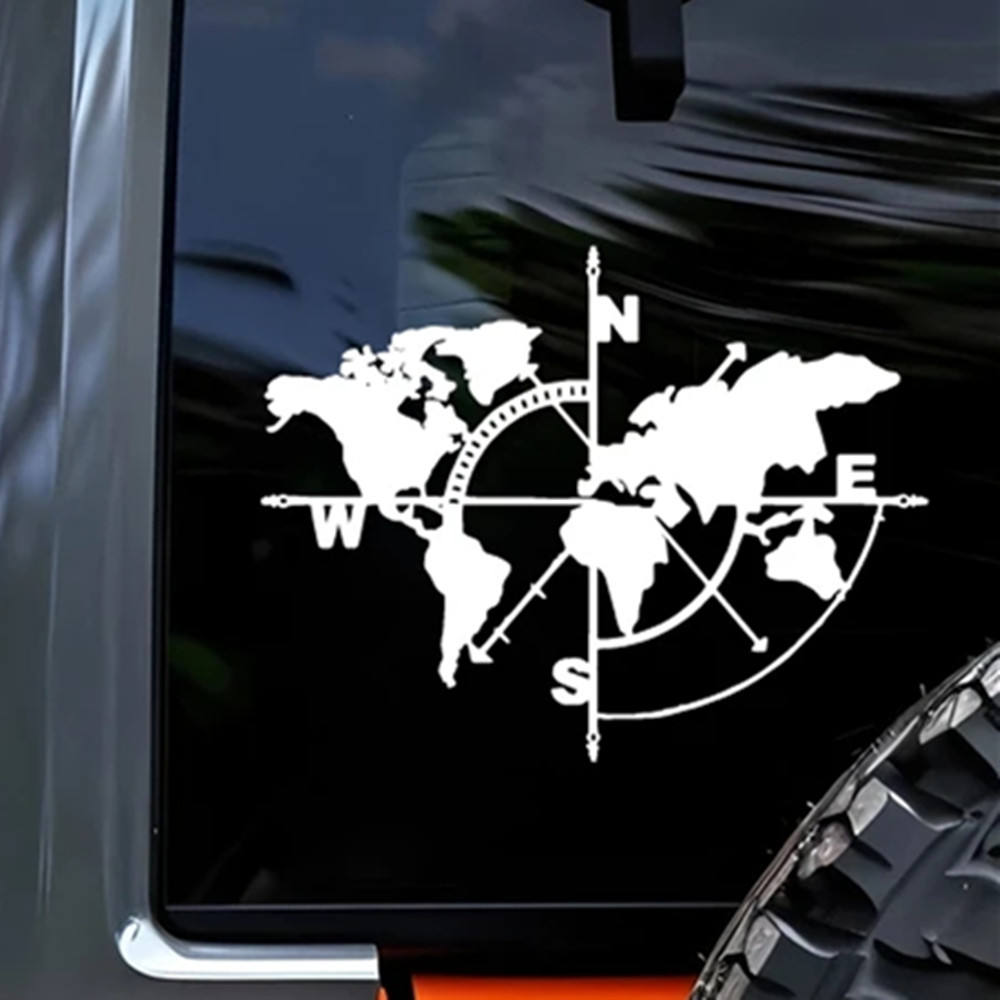 Compass World Map Vinyl Decal, – Outdoor Adventure World recenzja i cena