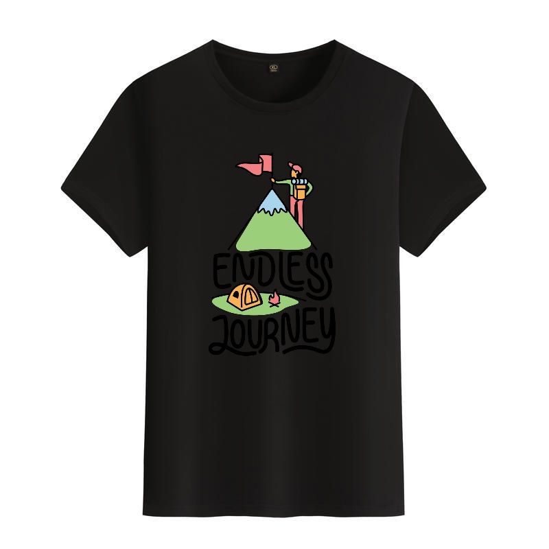 Men's Black Round-Neck Short-S – Outdoor Adventure Outfit recenzja i cena